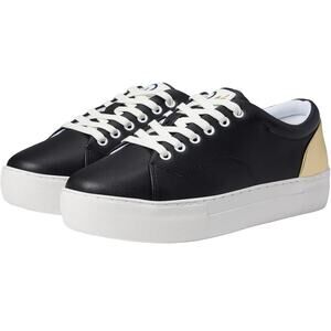 Official Program Size 7.5 Black/Metallic Gold STW-70 Leather Low Sneaker L8-3